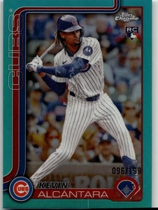 2025 Topps Chrome Kevin Alcántara Rookie Aqua Refractor # /199 - Picture 1 of 2