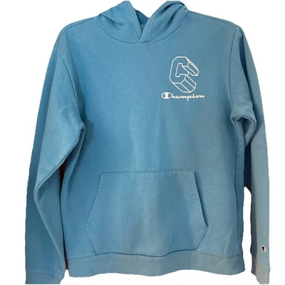 Champion Sudadera con Capucha Niños Jóvenes XLarge 18/20 Azul con Logo Bloque Foto 1 de 4