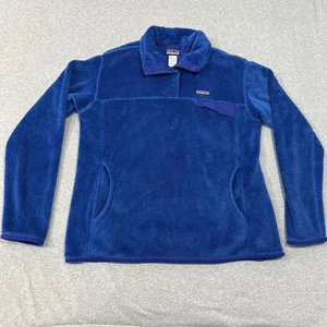 Patagonia Snap Pullover Fleece Blue Women’s XL Polartec Thermal Pro - Picture 1 of 11