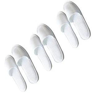 3 Paar Einweg Hausschuhe rutschfest für Zuhause Reise Hotel weiß - Bild 1 von 12