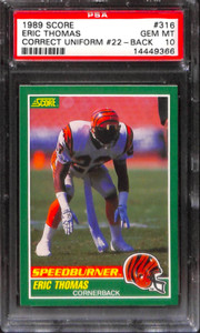 1989 SCORE MASTER SET BREAK #316C ERIC THOMAS COR 22 PSA 10 14449366