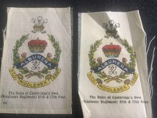 2 x BDV Cigarette Silks Duke Of Cambridge’s Own 57th & 77th Foot Preowned ND60
