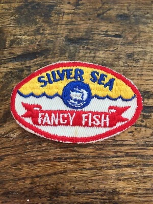 Vtg Silver Sea Fancy Fish 3” Embroidered Patch Badge Fishing Business - Image 1 of 4