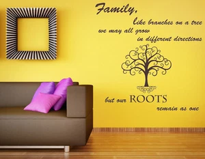 Family Like Branches Quote, Vinyl Wall Art Sticker Decal Mural. Family Tree - Picture 1 of 19