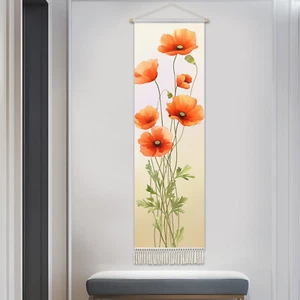 Dekorativer Wandteppich, 61x15,7 cm, Mischgewebe, Holzstange, mit Quasten - Bild 1 von 5