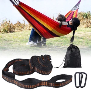 2X Verstellbar Aufhängung Hängematte Befestigung Baum Riemen Gurt Straps Seil - Bild 1 von 10