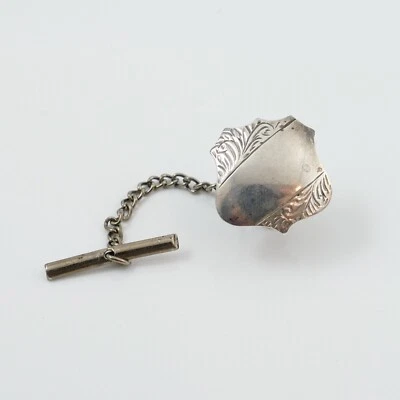 STERLING SILVER .925 SHIELD TIE PIN FULL HALLMARK 1965 2.0 G - Image 1 of 4