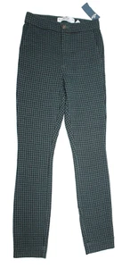 Neu mit Etikett Hollister ultrahohe Hose Größe XS Hahnentritt Stretch schmal grün schwarz - Bild 1 von 7