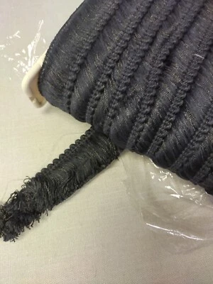 23.5 yards 1.5" Conso brush fringe trim - Black - Image 1 of 2