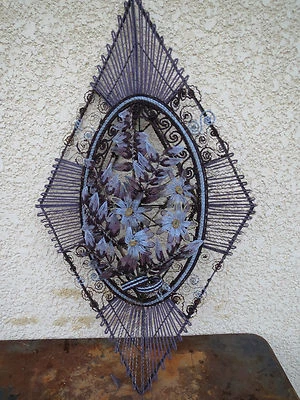 ANCIENNE COURONNE PERLE VERRE FLEUR RELIGIEUX RELIGI FRENCH ANTIQUE RELIGIOUS - Photo 1/4