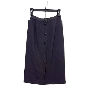 Christian Dior Vintage Pencil Skirt Womens M Wool Gray Button Front Career - Picture 1 of 8
