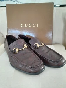 Gucci Herren Leder Schuhe Mokassins, Horsebit Loafer braun Shoes Gr.42 UK 8 - Bild 1 von 8