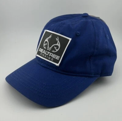 Realtree Active 钓鱼帽 - 可调节 - 男式蓝色户外布贴 - 全新带标签 — 第 1/4 张图片