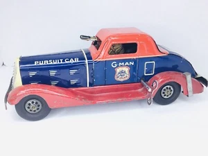 ๐ฅ LOUIS MARX G-MAN PURSUIT TIN WINDUP TOY CAR ๐ - Picture 1 of 9