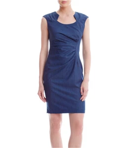 NEW CALVIN KLEIN BLUE PLEATED CAREER SHEATH DRESS SIZE 14 $139 - Picture 1 of 1