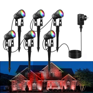 6 pz faretto da giardino LED RGBWW con spiedino luce da giardino illuminazione giardino IP65 - Foto 1 di 15