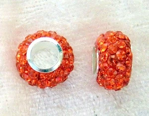 Strass Großlochperle - Form: Ring - Farbe orange - 12 x 7 mm - ID 4 mm - Bild 1 von 1