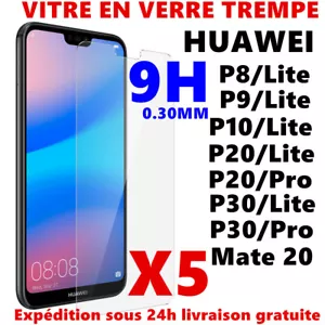 Verre Trempé HUAWEI P8 P9 P10 P20 LITE PRO P30 P40 Film Protection Ecran Vitre - Picture 1 of 16