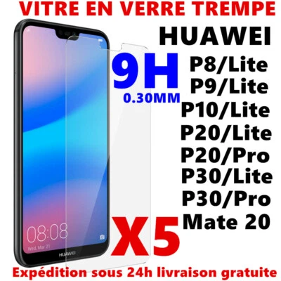 Verre Trempé HUAWEI P8 P9 P10 P20 LITE PRO P30 P40 Film Protection Ecran Vitre - Photo 1/4