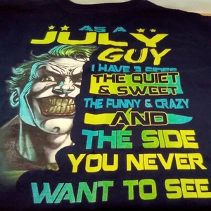 Herren JULY GUY - Mean, Sweet, Cold, Evil, Loyal - T-Shirt 2XL, Blau Neu Mit Etikett - Bild 1 von 8