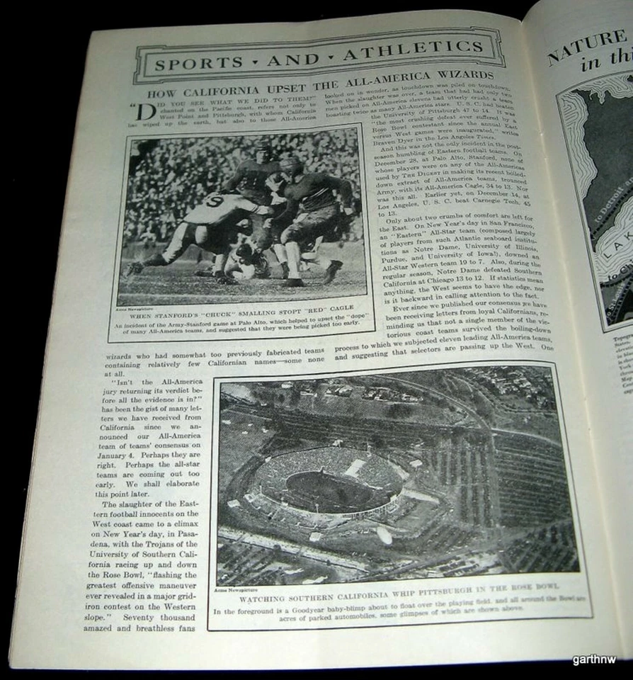 ROSE BOWL 1930 USC - PITTSBURGH + PCC PACÍFICA COSTA FÚTBOL DOMINIO PICTÓRICO Foto 1 de 1