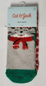 Cat & Jack Girls Small Christmas Cozy Socks & Gift Card Holder, Cat & Stripes - Picture 1 of 3