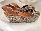 Nwt Tory Burch Ginny Slingback Wedges 95 M New Leather Snake Design