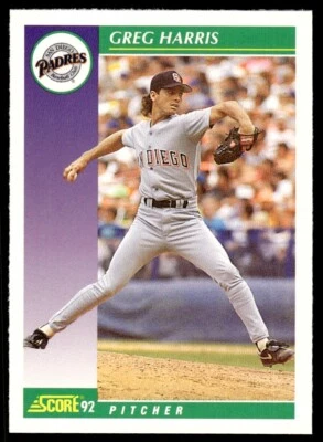 1992 Score Baseball Card Greg Harris San Diego Padres #378 - Image 1 of 2