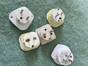 5 assorted travel adaptors UK to Europe/UK to outside Europe - VGC - Picture 1 of 2