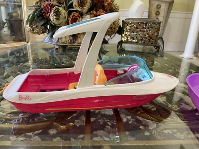 Mattel Barbie Dolphin Magic Ocean View Boat Plus lancha rápida rosa blanco 17"" 2016 Foto 1 de 4