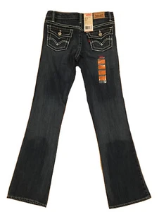 NEW RTLS $40 LEVI STRAUSS & CO GIRLS BOOT CUT JEANS SZ 7 SLIM W/IMPERFECTION - Picture 1 of 7