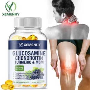 Glucosamina Condroitina Cúrcuma y MSM 2100mg - Triple Fuerza, Soporte Articular - Imagen 1 de 11