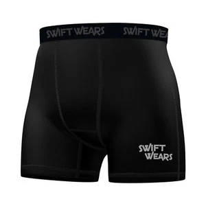 Swift Wears Herren Kompression Boxershorts Sport Slips hautdichte Passform Fitnessstudiohose - Bild 1 von 10