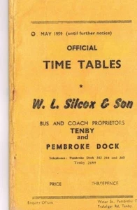 W L SILCOX & SON TENBY PEMBROKE BUS TIMETABLE 1959 WALES WELSH BUS TIMETABLES - Picture 1 of 1