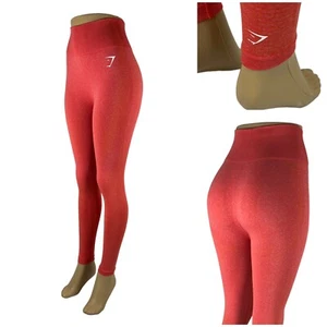 Gymshark Womens Small Vital Seamless 2.0 Leggings Orange Nylon Stretch EUC - Picture 1 of 12