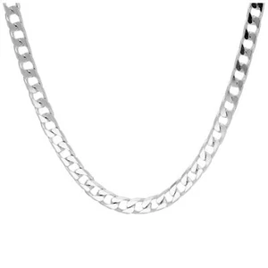 Collier chaîne gourmette en argent sterling avec diamants taillés 16-18 pouces - Foto 1 di 6