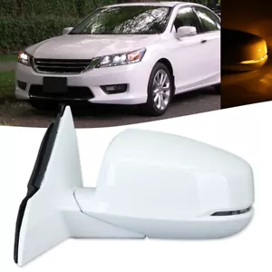 White Left Driver Side Mirror Heated 6Pin Turn Signal For Honda Accord 2013-2017 - Bild 1 von 19