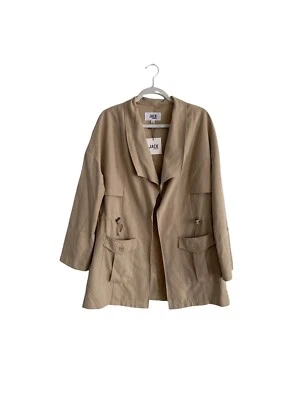 JACK BB Dakota Toffee Cover Story Trench Jacket Lightweight Open Front Large NWT - Image 1 of 4