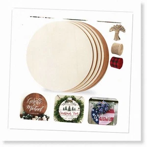 12 Pack of 12 Inch Unfinished Wood Circles - Ideal for Painting, Door Hanger, Ho - Picture 1 of 7