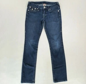Pantalones de mezclilla True Religion para mujer pierna recta punto grueso azul elástico talla 27 - Imagen 1 de 10