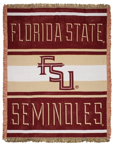 Northwest NCAA Florida State Seminoles Nose Tackle Woven Jacquard Throw Blanket Cover