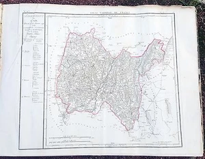 Dépt 01 - Carte Originale de 1790 - Gravure sur Cuivre Aquarellée 73 x 56 cm - Picture 1 of 1
