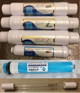 5 or 6 Stage W01 RO Water Filter System Refill Filter Kit + RO 50G + UV 6w Lamp - Picture 1 of 7
