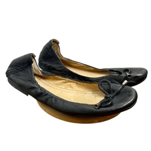 FRYE Ballet Pisos Para Mujer Negro CARSON Arco Plegable Sin Cordones Cuero Talla 10 - Imagen 1 de 8