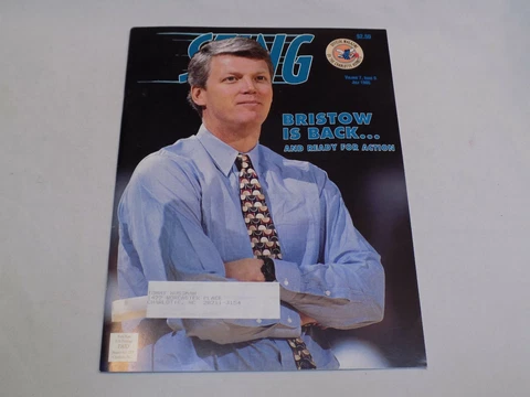 Charlotte Hornets Sting Magazine Jul 1995 Allan Bristow Muggsy Bogues Poster NBA Cover
