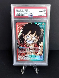 2022 One Piece Op01 #003 Leader Alternate Art Monkey D Luffy PSA 10 Pre-Errata - Picture 1 of 2