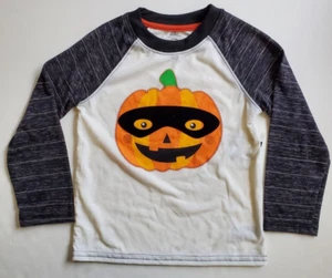 Celebrate Tee Shirt Halloween Jack-o-lantern Mask Unisex Black Cream 5T NWT - Picture 1 of 8