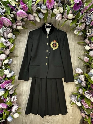 Винтажный Jones Нью-Йорк 6p костюм юбка 100% шерсти куртка груди эмблема бархатный воротник - Изображение 1 из 4