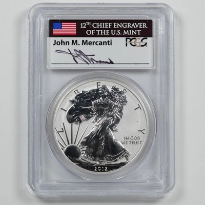2012-S American Silver Eagle - Reverse Proof SF Mint 75th Mercanti - PCGS PR69 - Image 1 of 2