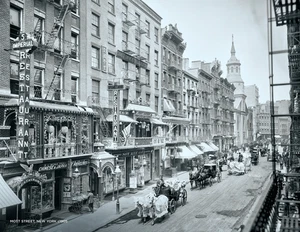 Foto brillante vintage 1905 Mott Street New York Historic NYC Street 8,5x11 A4 - Imagen 1 de 1